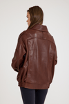 Oversize Bayan Deri Ceket – VB-21-BK-2847-24119