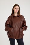 Oversize Bayan Deri Ceket – VB-21-BK-2847-24119