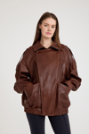 Oversize Bayan Deri Ceket – VB-21-BK-2847-24119