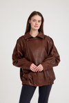Oversize Bayan Deri Ceket – VB-21-BK-2847-24119