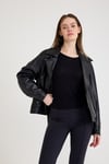 Oversize Bayan Deri Ceket – VB-23-BK-2143-22609