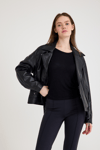 Oversize Bayan Deri Ceket – VB-23-BK-2143-22609