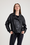 Oversize Bayan Deri Ceket – VB-23-BK-2143-22609