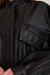 Oversize Bayan Deri Ceket – VB-24-BK-2797-24023