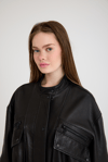 Oversize Bayan Deri Ceket – VB-24-BK-2797-24023