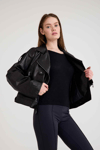 Oversize Bayan Deri Ceket – VB-3 BK-2497 - 23371