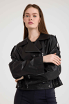 Oversize Bayan Deri Ceket – VB-3 BK-2497 - 23371