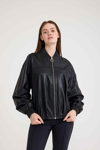 Oversize Bayan Deri Ceket – VB-5 BK-2785 - 24038