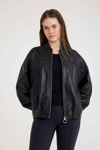 Oversize Bayan Deri Ceket – VB-5 BK-2785 - 24038
