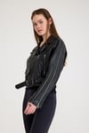 Oversize Biker Bayan Deri Ceket – VB-8 BK-2518 - 23350