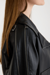 Oversize Biker Bayan Deri Ceket – VB-8 BK-2518 - 23350