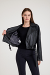 Oversize Biker Bayan Deri Ceket – VB-8 BK-2518 - 23350