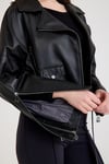 Oversize Biker Bayan Deri Ceket – VB-8 BK-2518 - 23350