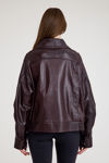 Oversize Kısa Bayan Deri Ceket – VB-14-BK-2847-24115
