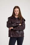 Oversize Kısa Bayan Deri Ceket – VB-14-BK-2847-24115