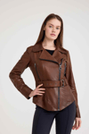 Regular Biker Bayan Deri Ceket – VB-7 BK-1653 - 20303