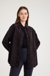 Regular Orta Boy Bayan Süet Deri Ceket – VB-10-BK-2819-24075