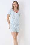 Bianca Charm Kısakol Şortlu Yeşil Pijama Takımı