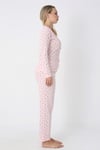 Catherine Basic Uzunkol %100 Pamuk Kadın Pembe Pijama Takımı