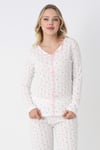 Catherine Basic Uzunkol %100 Pamuk Kadın Pembe Pijama Takımı