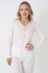 Catherine Basic Uzunkol %100 Pamuk Kadın Pembe Pijama Takımı