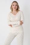 Catherine Basic Uzunkol %100 Pamuk Kadın Pembe Pijama Takımı