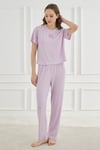 Cute Shapes Detay Kısakol Kadın Lila Pijama Takımı