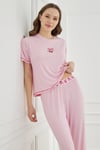 Cute Shapes Detay Kısakol Kadın Turkuaz Pijama Takımı
