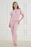 Cute Shapes Detay Kısakol Kadın Turkuaz Pijama Takımı