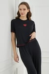 Cute Shapes Detay Kısakol Kadın Turkuaz Pijama Takımı