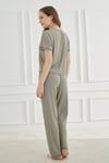 Cute Shapes Detay Kısakol Kadın Turkuaz Pijama Takımı