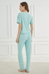 Cute Shapes Detay Kısakol Kadın Turkuaz Pijama Takımı
