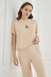 Cute Shapes Detay Kısakol Kadın Turkuaz Pijama Takımı