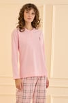 Early Happen %100 Pamuk Uzunkol Kadın Pembe Pijama Takımı