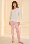 Early Happen %100 Pamuk Uzunkol Kadın Pembe Pijama Takımı