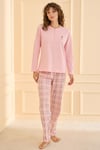 Early Happen %100 Pamuk Uzunkol Kadın Pembe Pijama Takımı