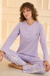 Early Happen %100 Pamuk Uzunkol Kadın Pembe Pijama Takımı