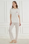 Ethnic Patterns Ekru Kısakol Kadın Pijama Takımı