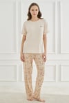Ethnic Patterns Ekru Kısakol Kadın Pijama Takımı
