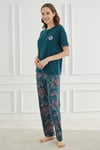 Ethnic Patterns Ekru Kısakol Kadın Pijama Takımı
