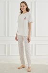 Ethnic Patterns Ekru Kısakol Kadın Pijama Takımı
