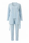 Flexible Summer Bambu Kısakol Sabahlıklı İp askı Kadın Pijama Takımı