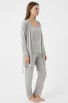 Flexible Summer Bambu Kısakol Sabahlıklı İp askı Kadın Pijama Takımı