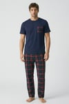 Gentleman Touch %100 Pamuk Erkek Kısakol Ekose Pijama Takımı