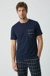 Gentleman Touch %100 Pamuk Erkek Kısakol Ekose Pijama Takımı