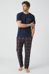Gentleman Touch %100 Pamuk Erkek Kısakol Ekose Pijama Takımı