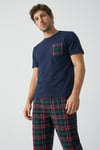 Gentleman Touch %100 Pamuk Erkek Kısakol Ekose Pijama Takımı