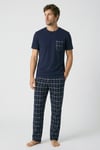 Gentleman Touch %100 Pamuk Erkek Kısakol Ekose Pijama Takımı