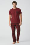 Gentleman Touch %100 Pamuk Erkek Kısakol Ekose Pijama Takımı