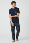 Gentleman Touch %100 Pamuk Erkek Kısakol Ekose Pijama Takımı
